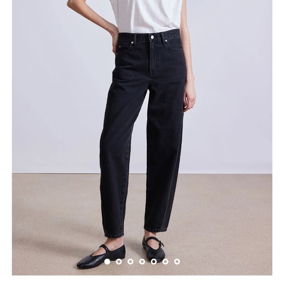 New APIECE APART HIGH RISE MARI BARREL JEAN Luna wash black jeans 30 - Picture 1 of 9